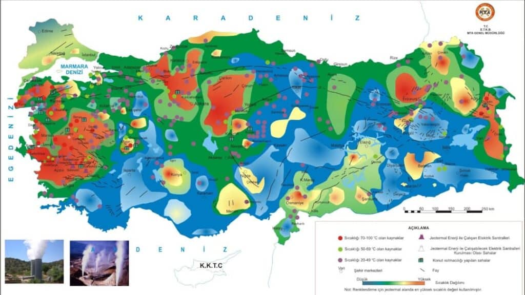 Türkiye jeotermal enerji santralleri haritası